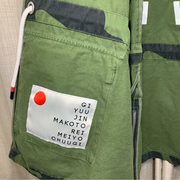 Warriors Camo Military Utility Jacket Green Black Hooded Dara Trooper L Oversize - Picture 6 of 16